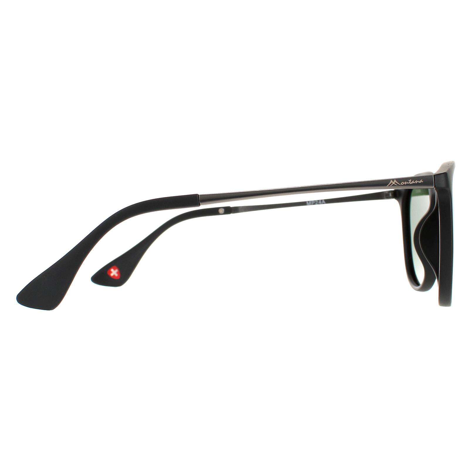 Oval Matte Black Green Polarized MP24 Sunglasses, Image 4 of 4