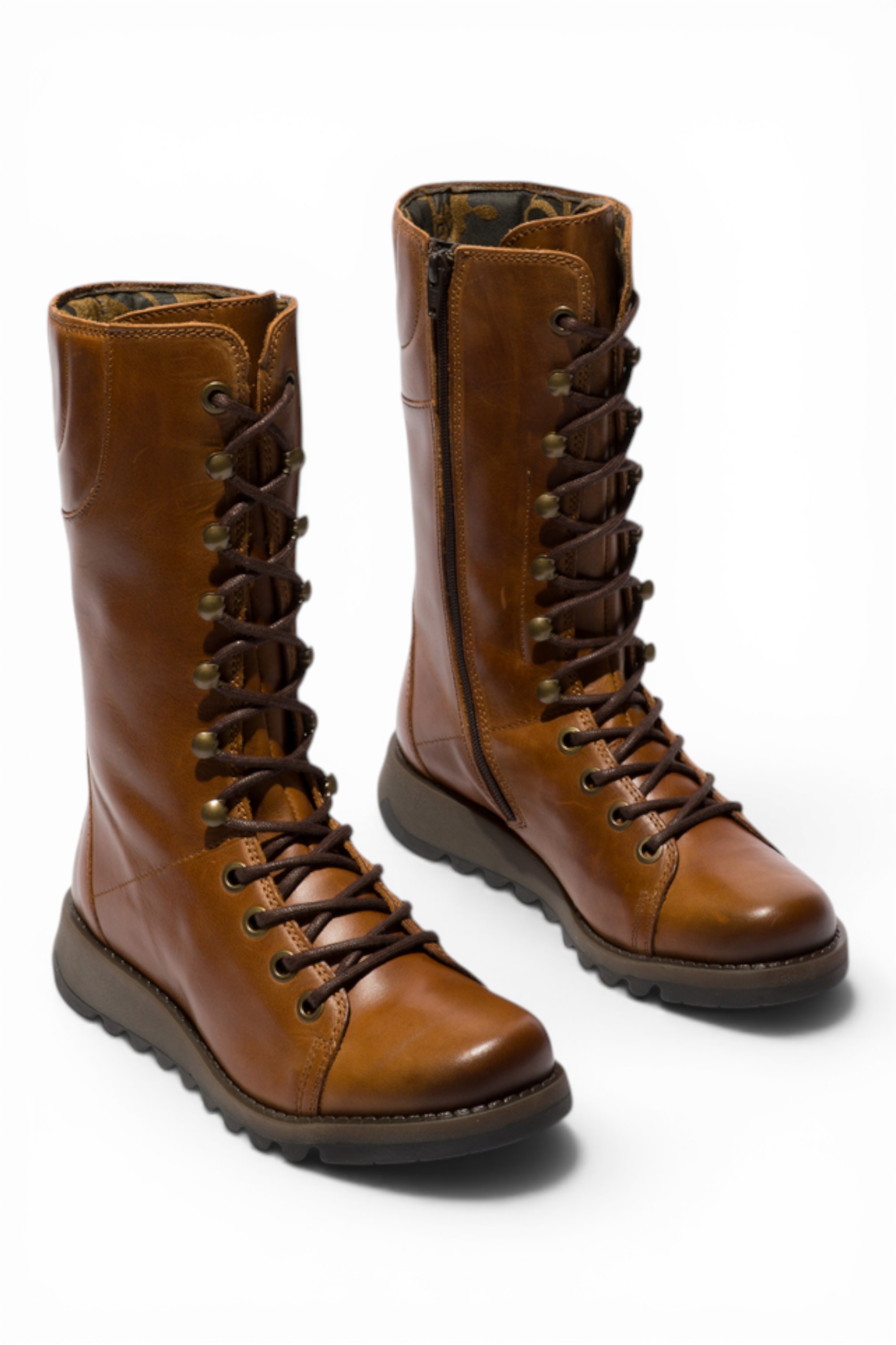 Brown Womens Leather Ankle Boots-STER760, Image 2 of 5