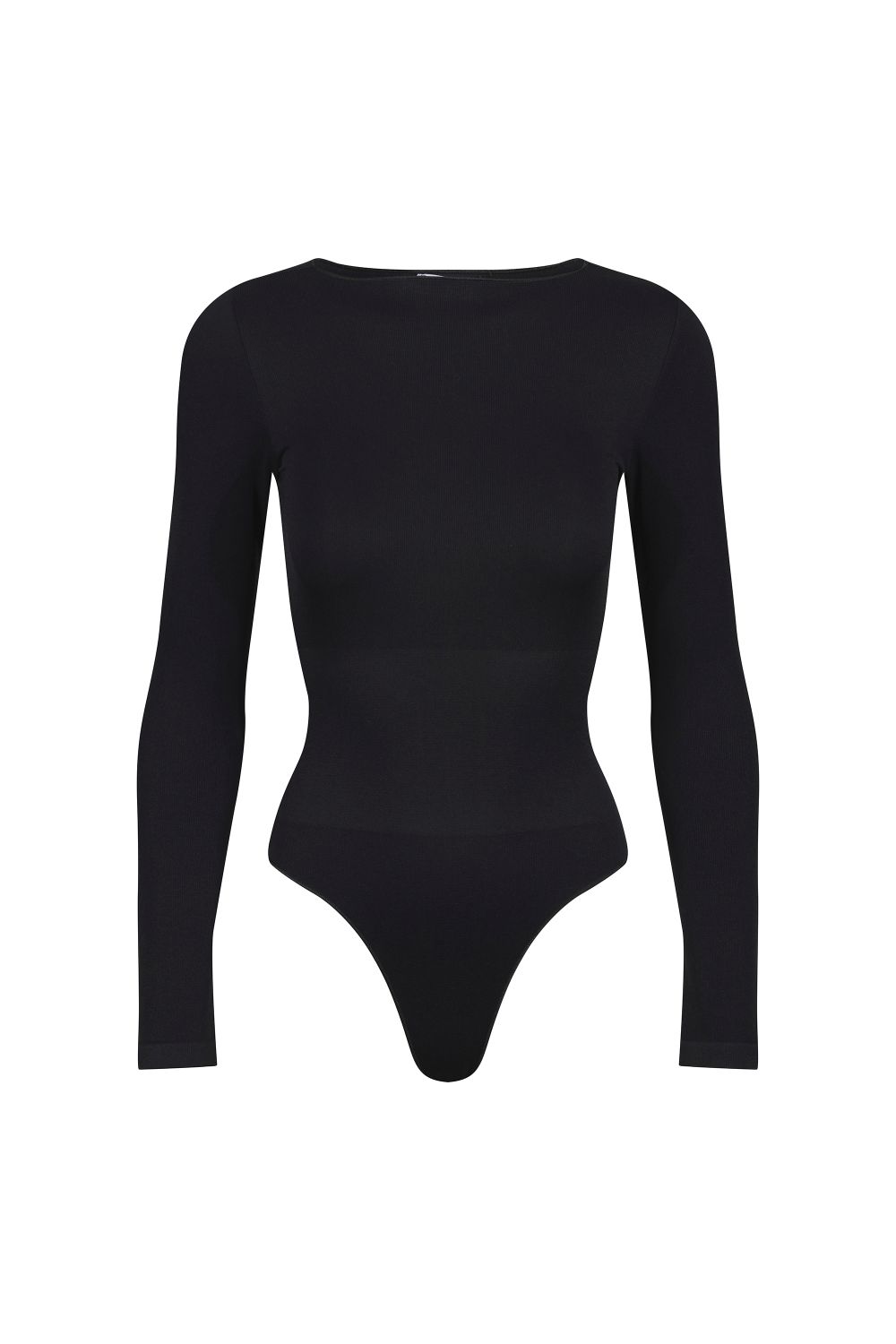 Black Long Sleeve Sculpting Bodysuit Fit