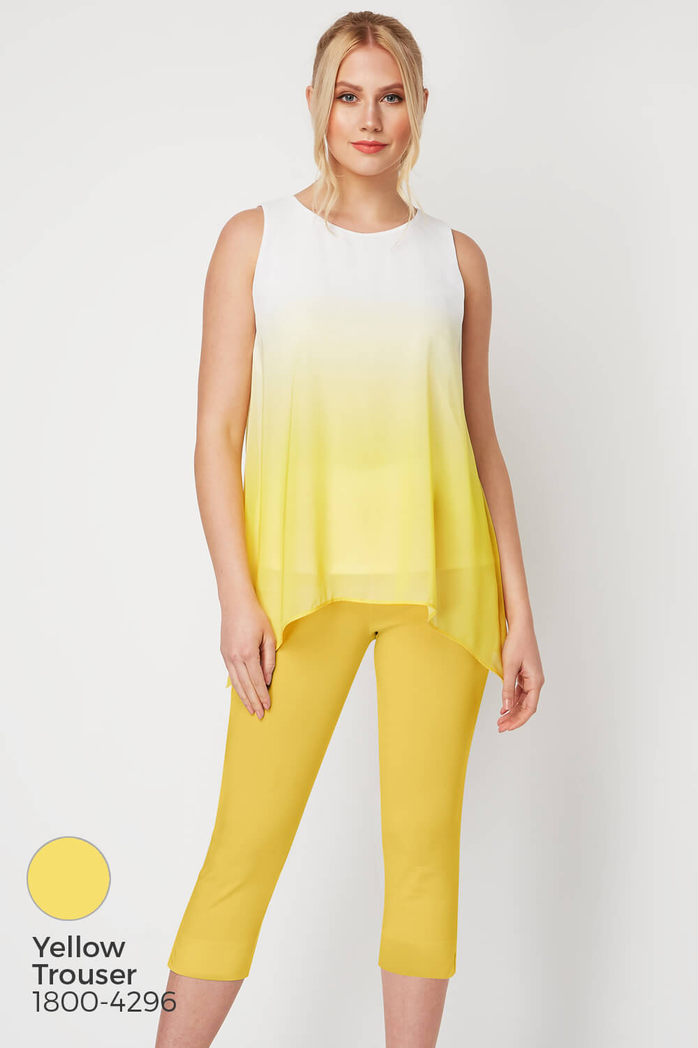 Yellow Ombre Print Overlay Top, Image 7 of 8