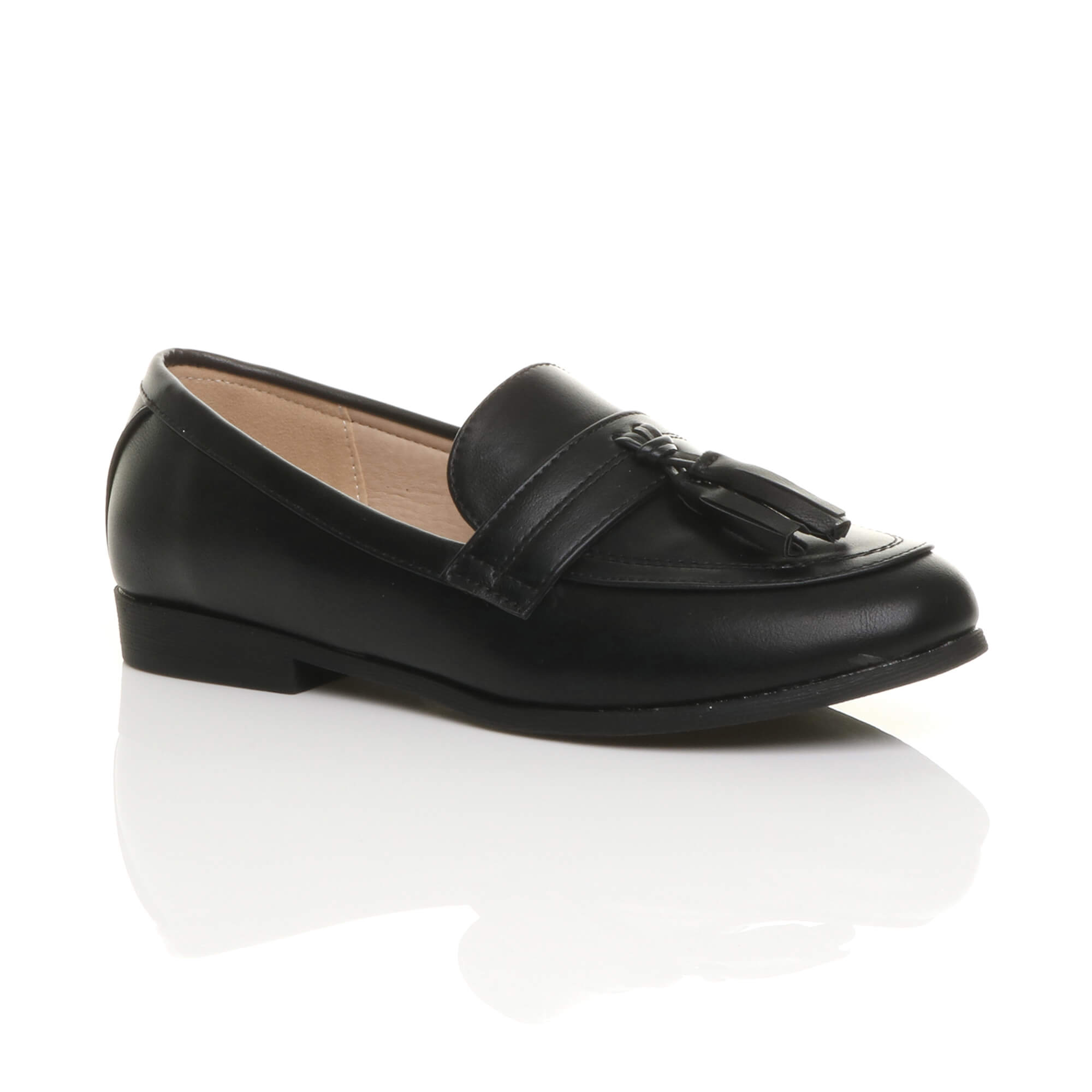 Black AJVANI Black Flat Smart Casual Loafers, Image 1 of 6