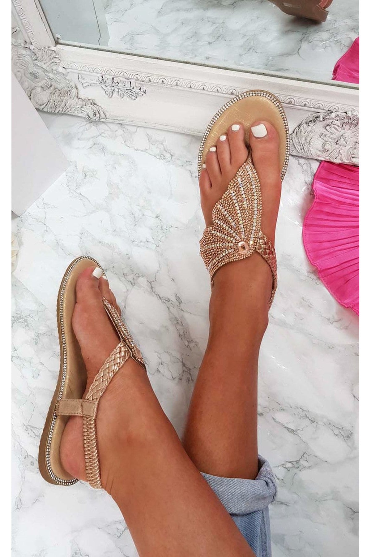Black Orlagh Diamante Embellished Sandals