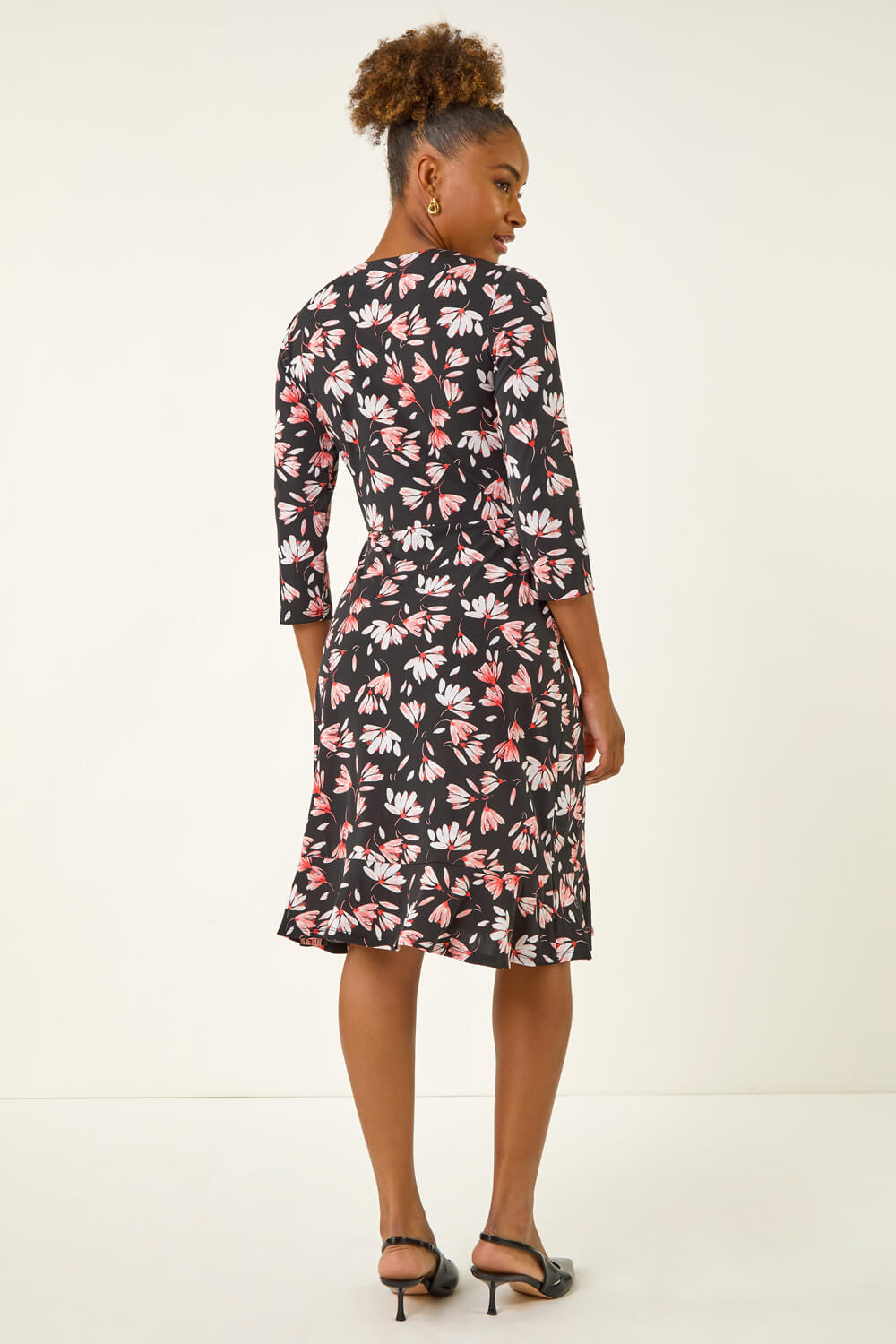 CORAL Floral Print Stretch Dress, Image 4 of 5