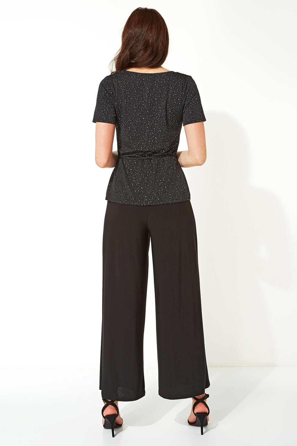 Black Tie Belt Cowl Neck Top, Image 4 of 5