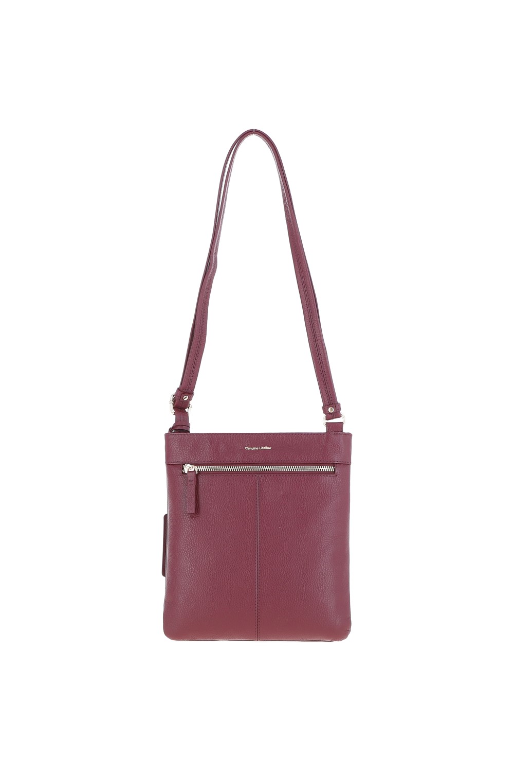 Burgundy 'Cienna' Real Leather Crossbody Bag, Image 4 of 5