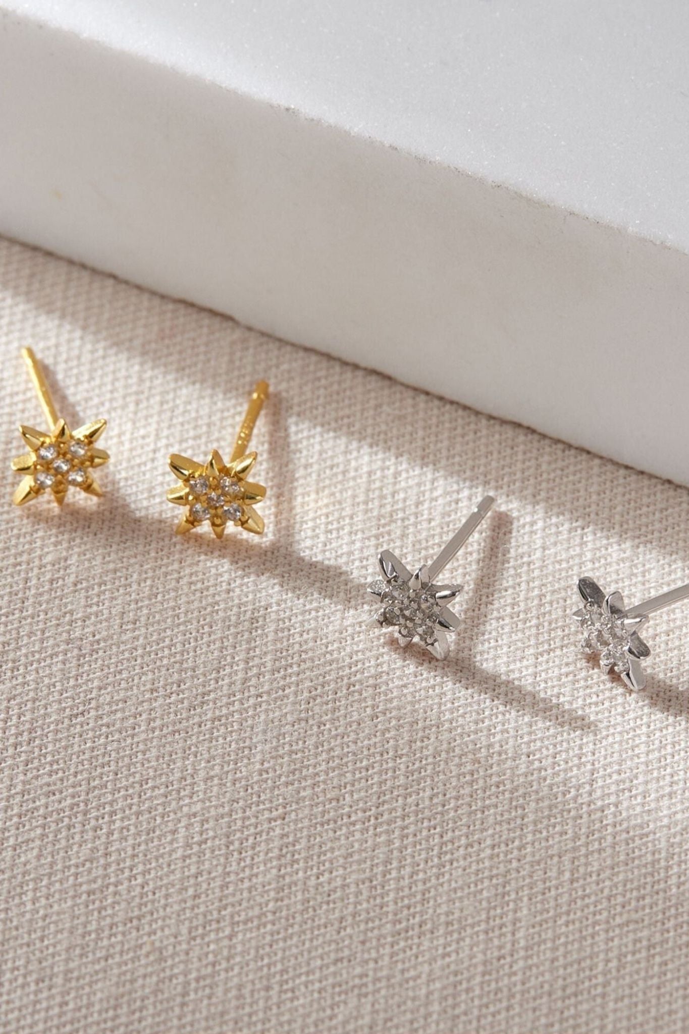Silver Mia Gioielli Silver Sterling Silver Sparkly Star Studs, Image 1 of 3