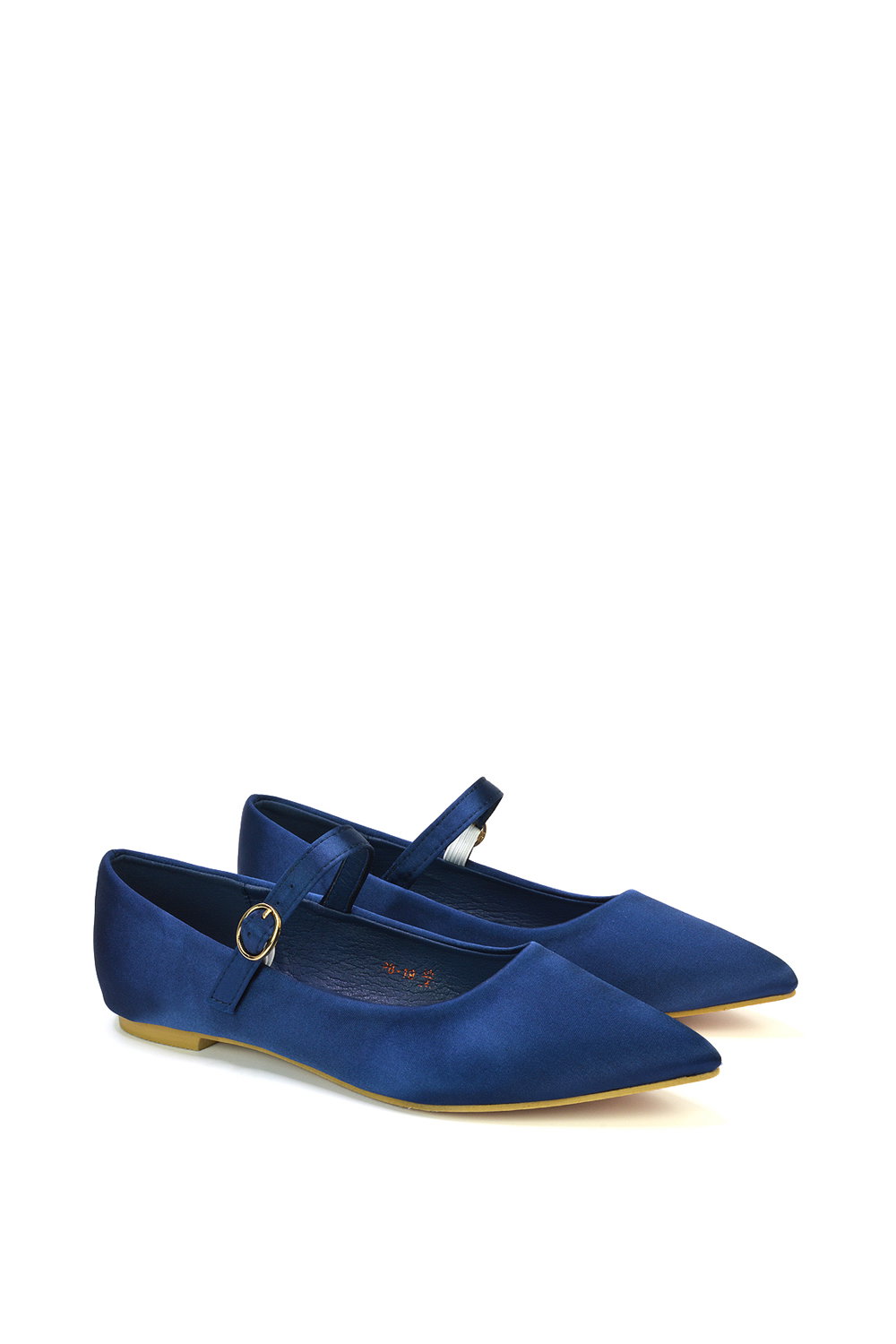 Navy XY LONDON Navy 'Aimee' Flat Mary Jane Ballerina Pumps, Image 3 of 5