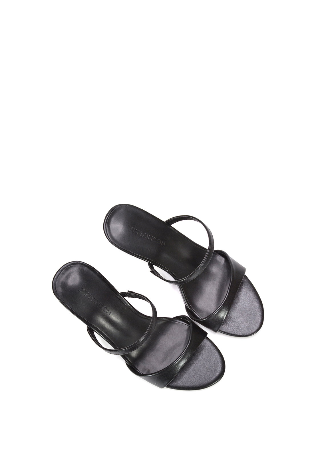Black 'Kay' Slip On Stiletto Heel Mules With Open Toe, Image 6 of 6