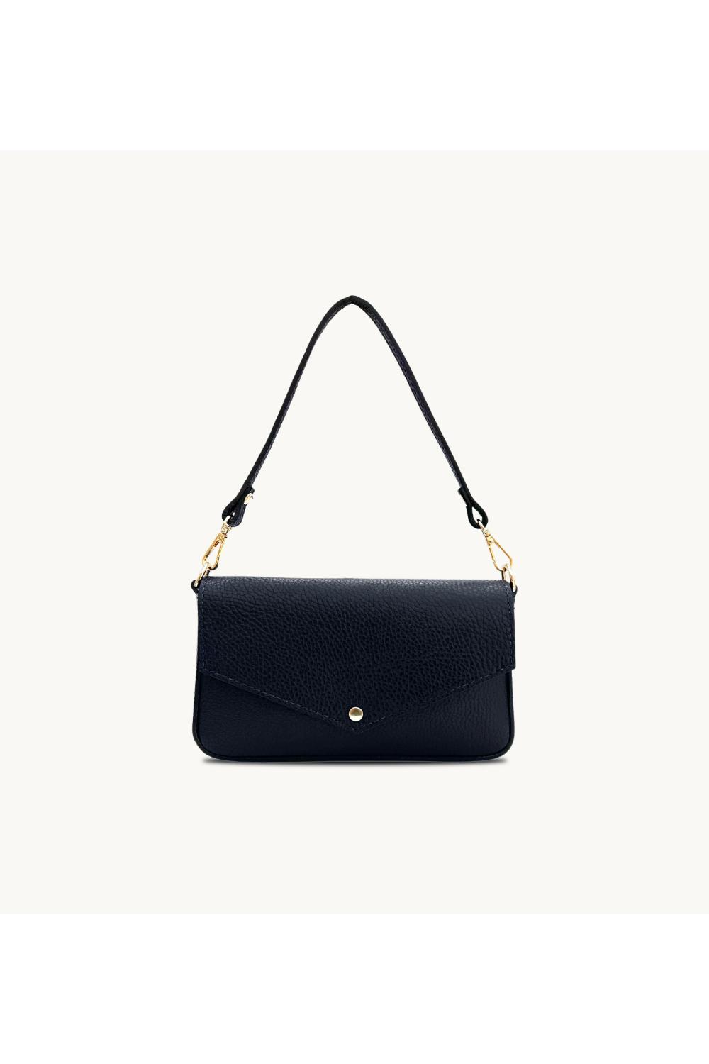 Blue The Munro Navy Leather Shoulder Bag, Image 1 of 6