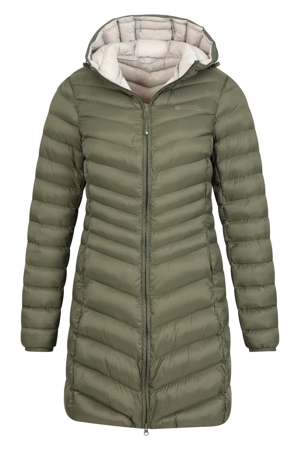 Khaki Florence Long Padded Jacket, Image 4 of 6