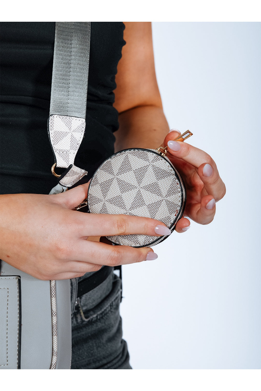 Grey Crossbody with Coin Pouch, Image 2 of 3