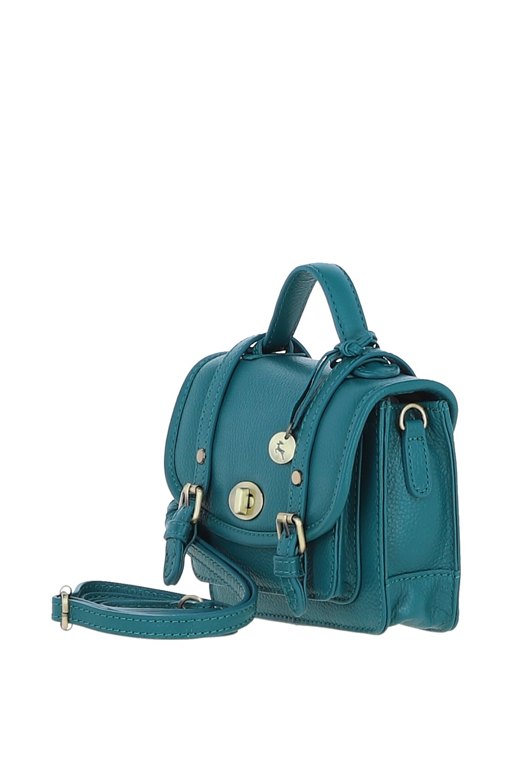 Green Stylish Real Leather Small Satchel Bag, Image 2 of 4