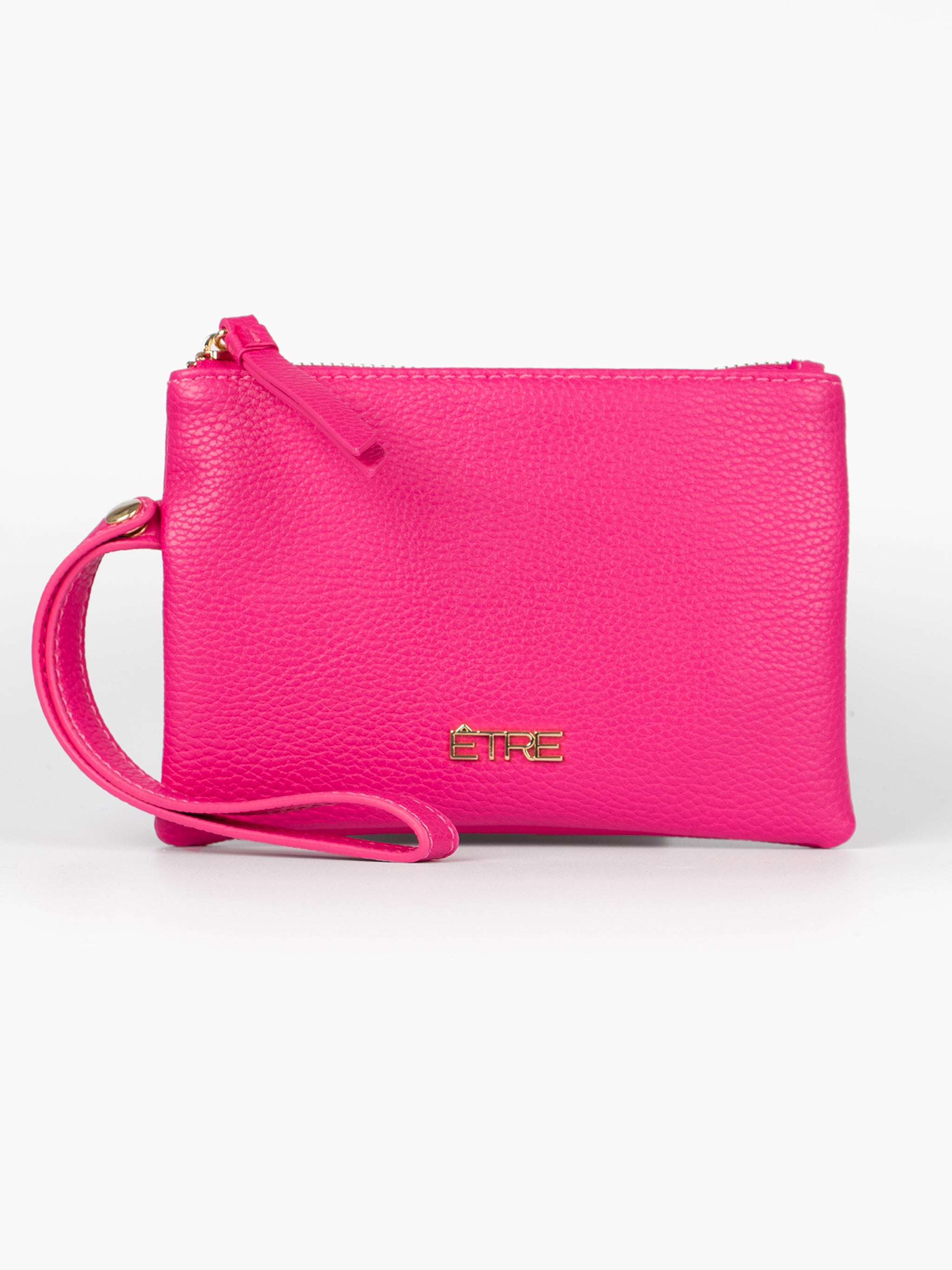 Pink Faux Leather Wristlet Purse
