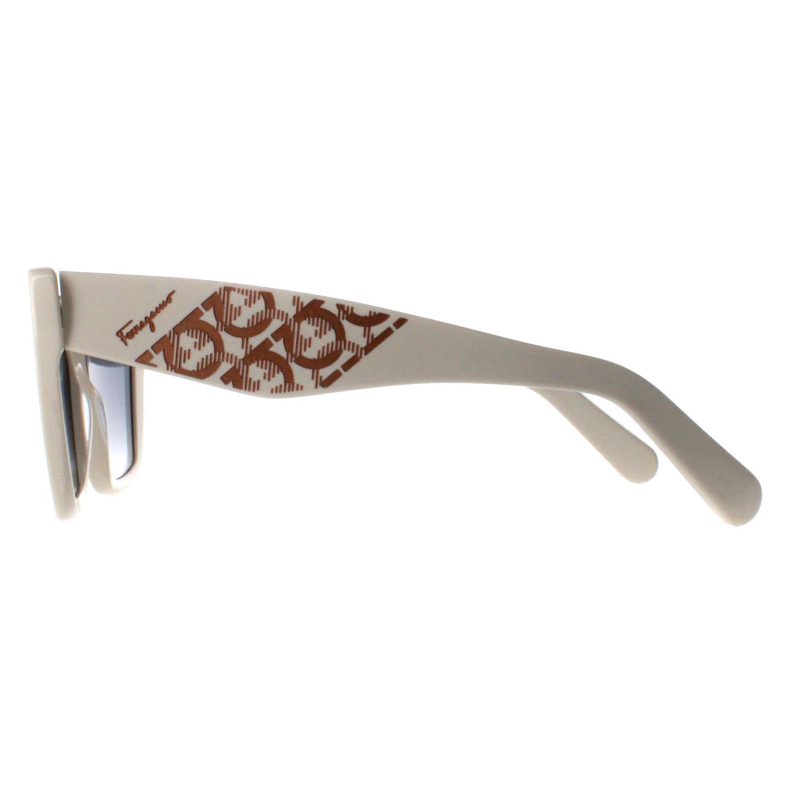 Beige Salvatore Ferragamo Beige Cat Eye Ivory Blue Gradient SF1081SE, Image 3 of 4
