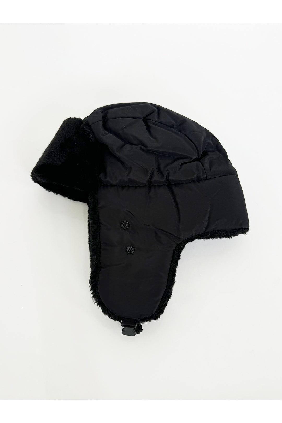 Black Lined Trapper Hat Detachable Mouth Cover, Image 2 of 3