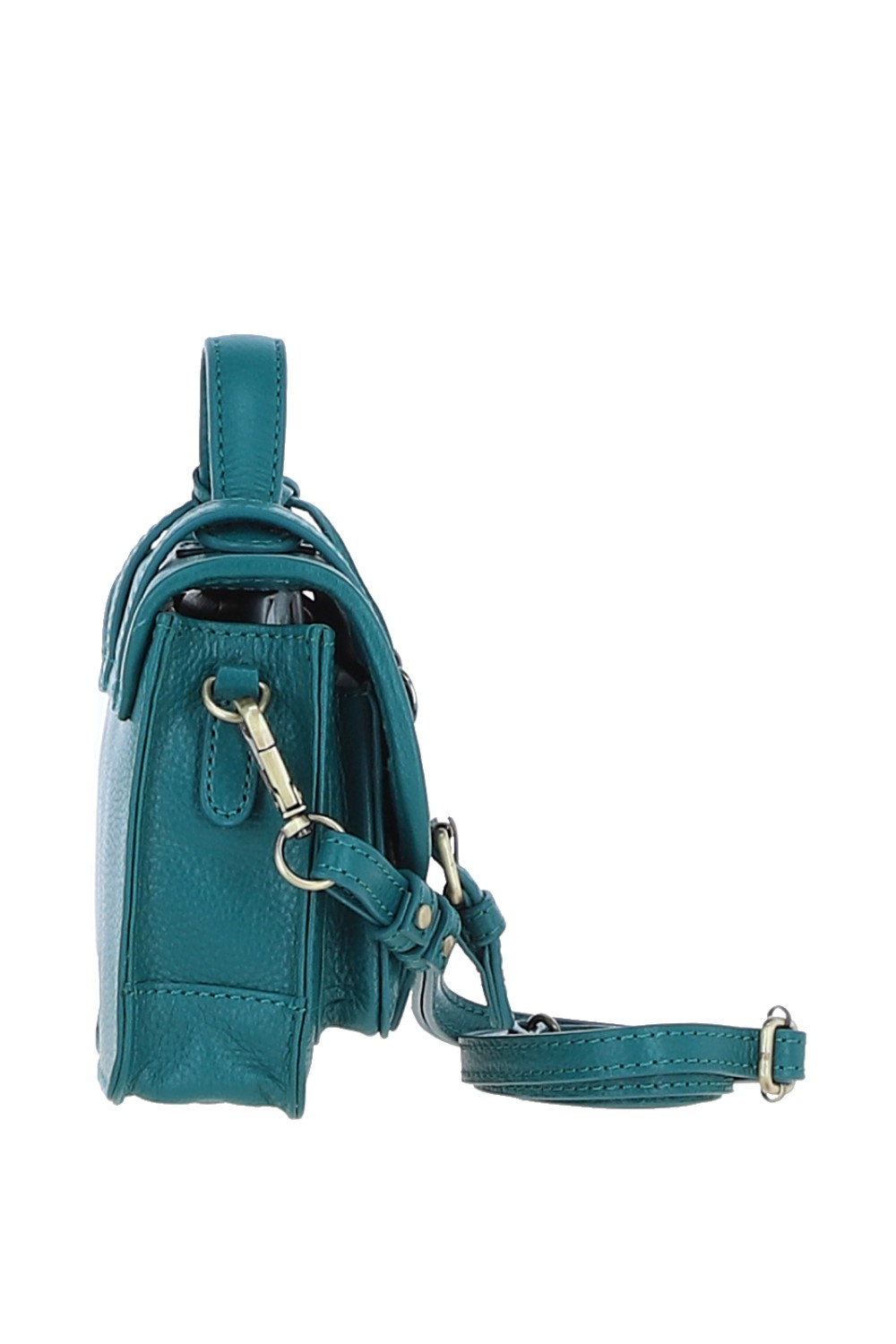 Green Stylish Real Leather Small Satchel Bag, Image 4 of 4