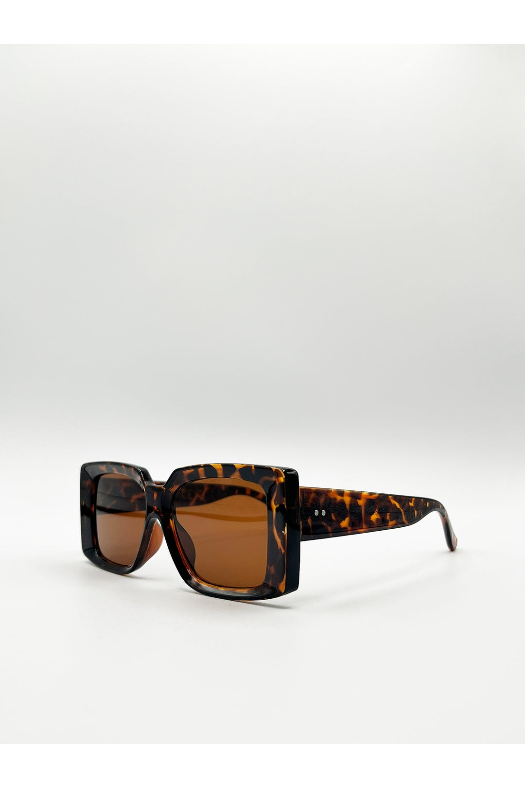 Brown Oversized Square Frame in Tortoiseshell, Image 2 of 6