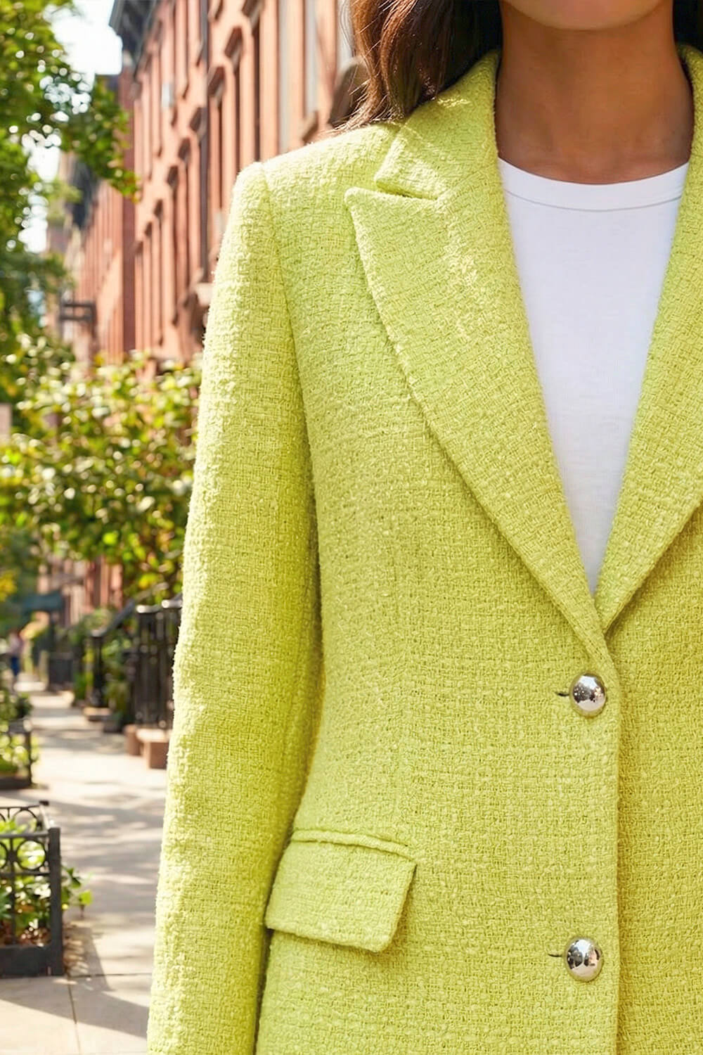 Lime Longline Boucle Textured Jacket, Image 5 of 4