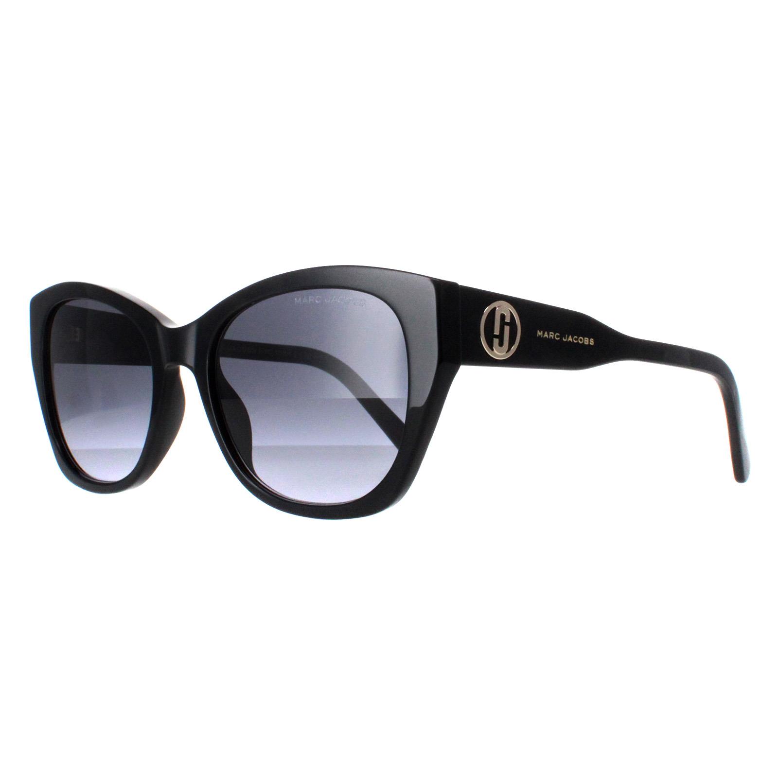 Black Cat Eye Shiny Black Dark Grey Gradient MARC 732/S, Image 2 of 4