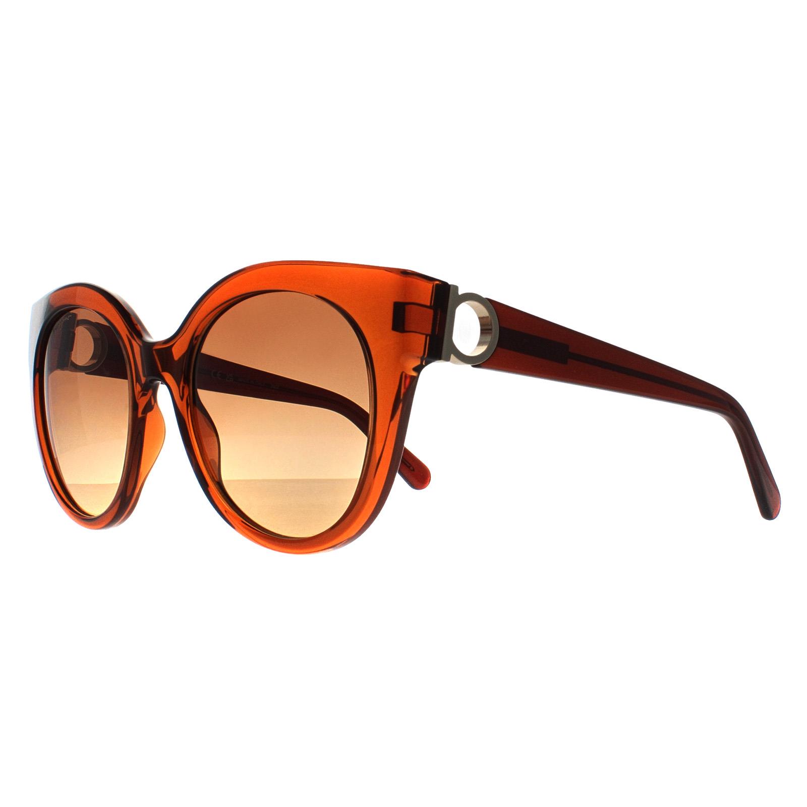Brown Salvatore Ferragamo Brown Cat Eye Crystal Caramel Brown Gradient SF1031S, Image 2 of 4