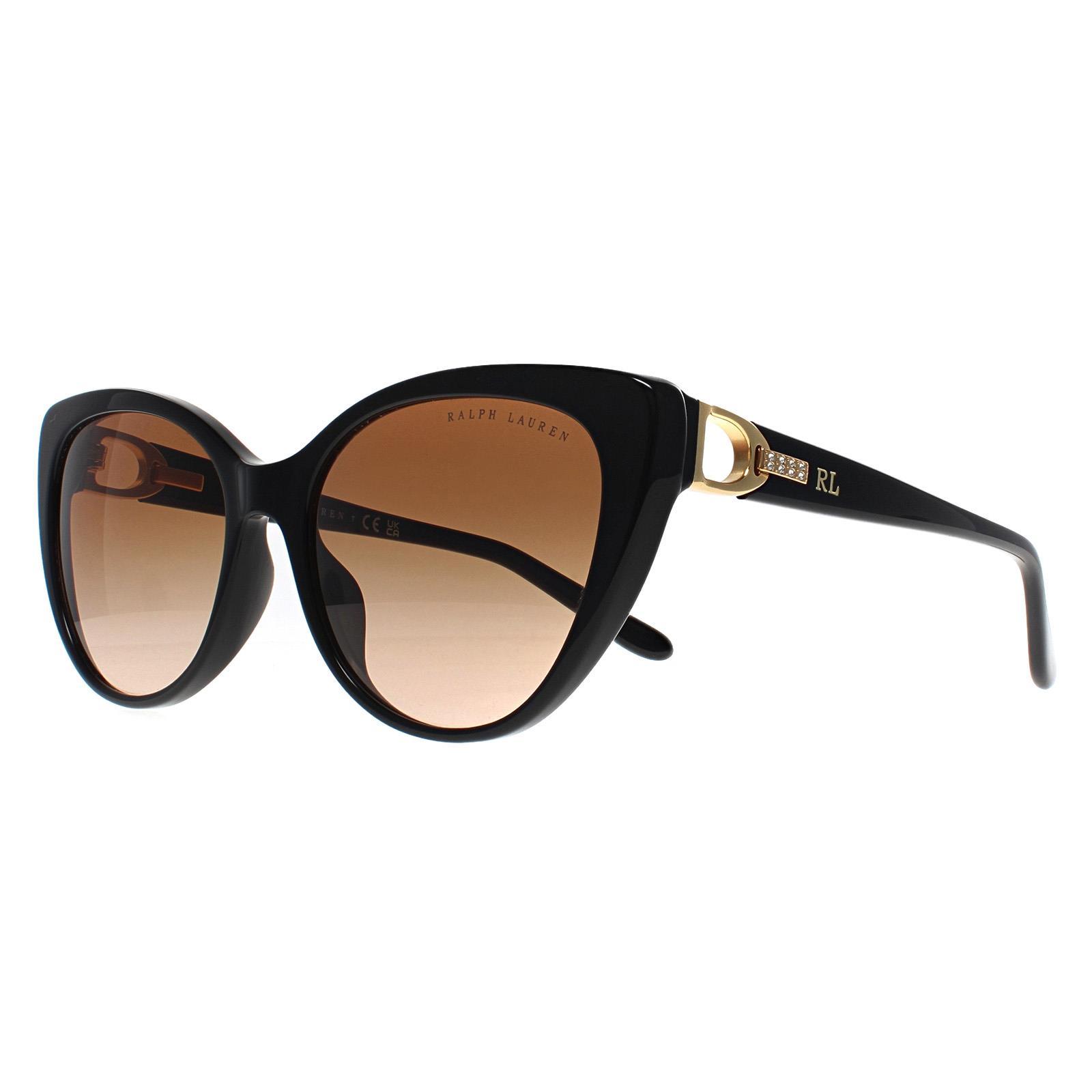 Black Ralph Lauren Black Cat Eye Shiny Black Brown Gradient RL8215BU, Image 2 of 4