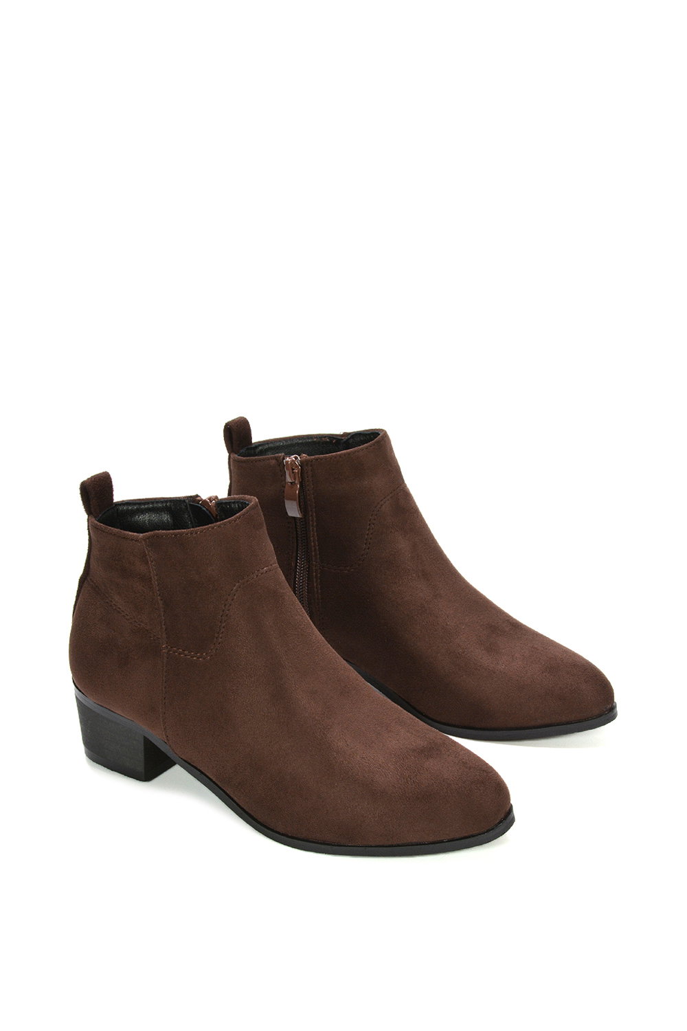 Brown 'Melodie' Zip Up Cowboy Ankle Boots With Low Block Heel, Image 6 of 6