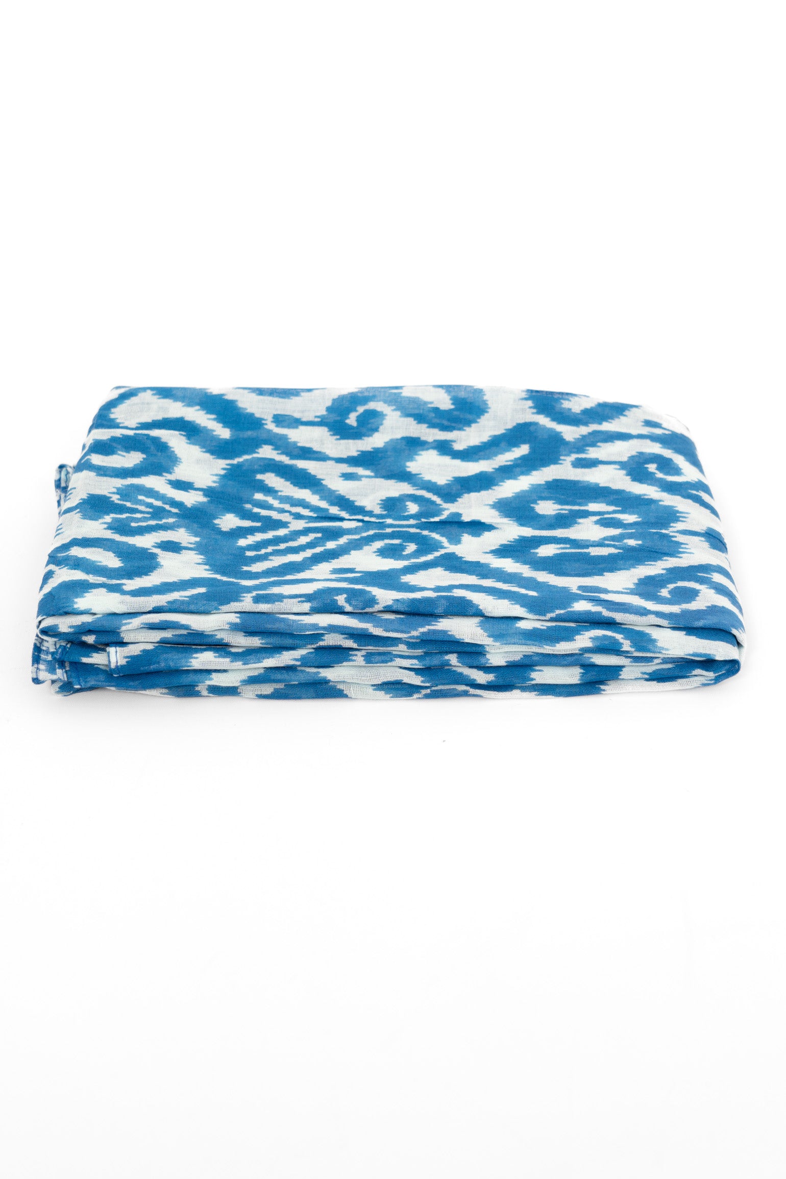 Blue Sarta Blue Damask Lightweight Cotton Scarf, Image 2 of 4
