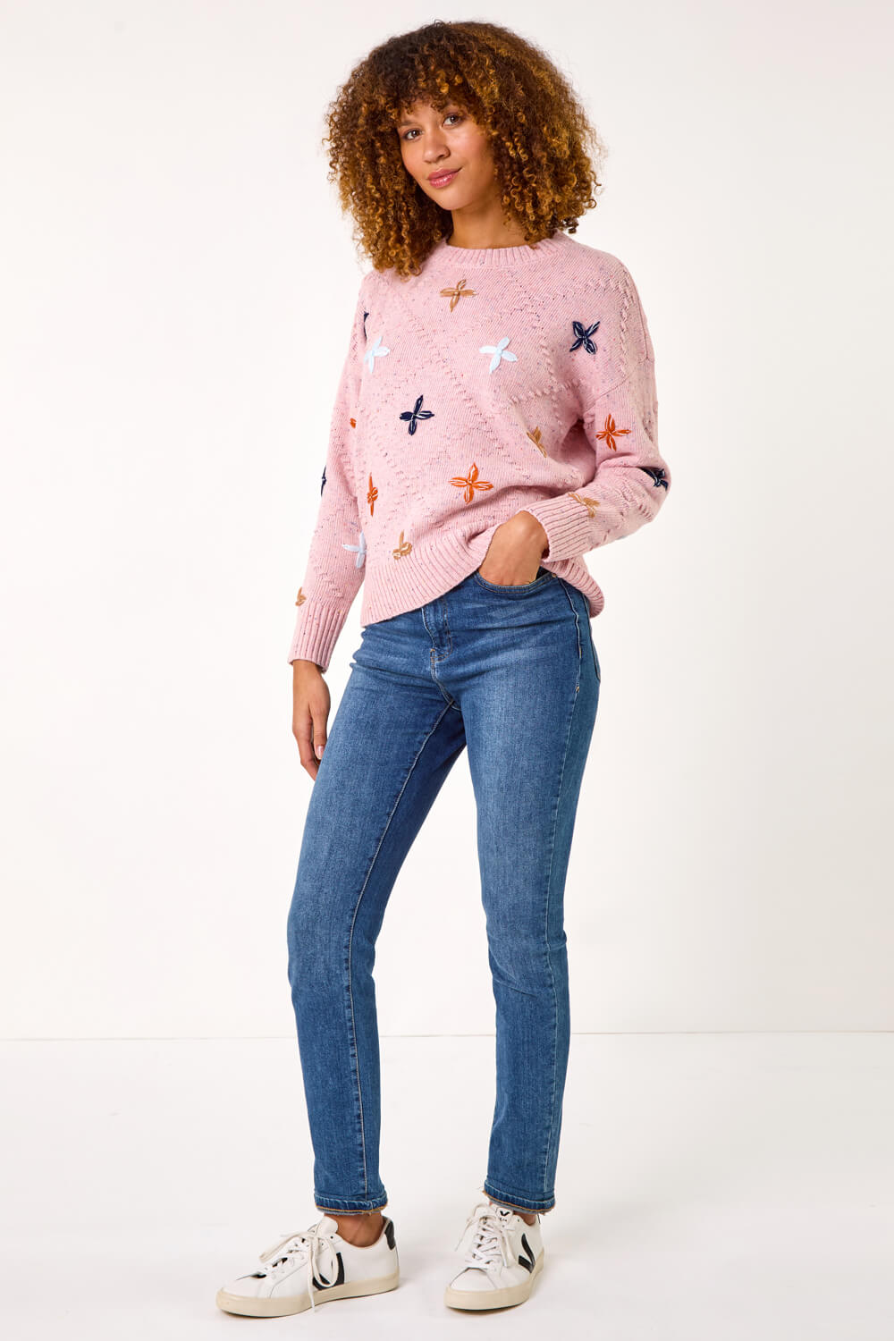 Light Pink Crafted Diamond Detail Jumper, Image 3 of 5