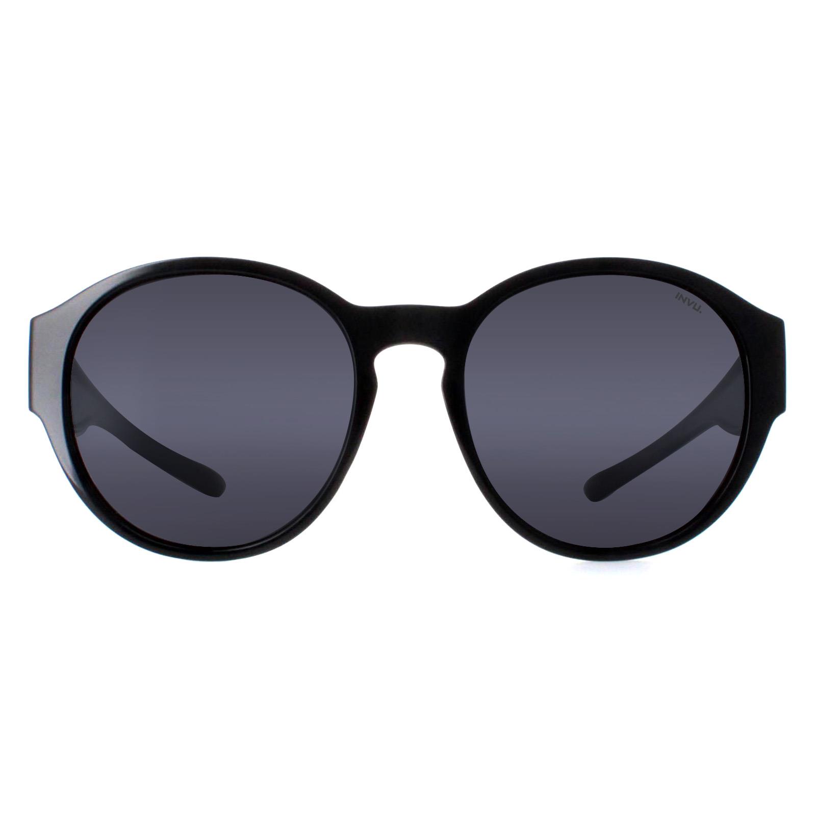 Black Invu Black Round Black Grey Polarized E2000, Image 1 of 5
