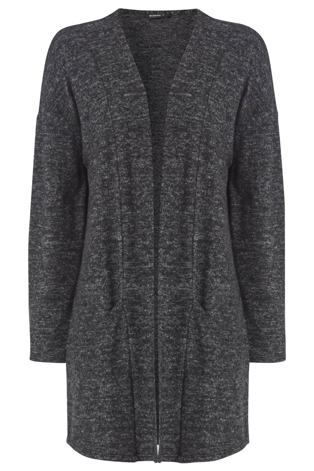 Black Longline Edge to Edge Cardigan, Image 6 of 5
