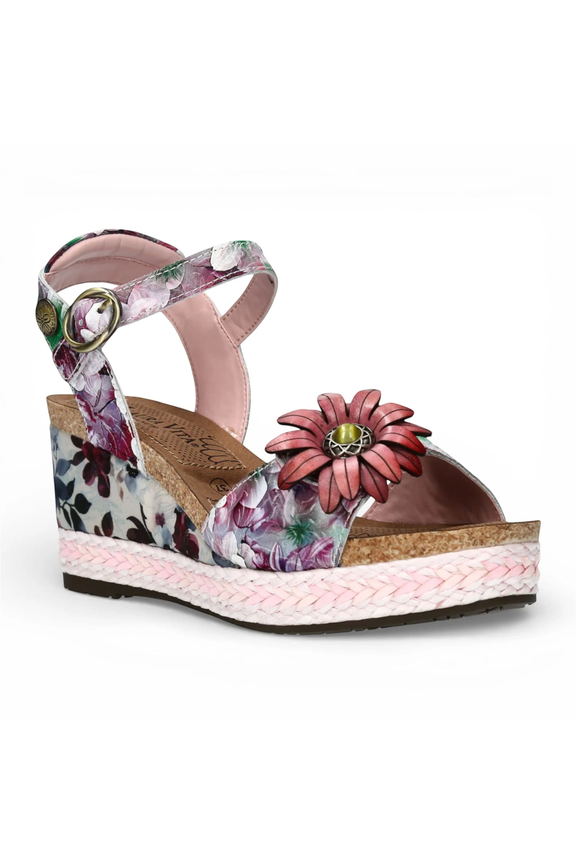 Purple Womens Durable Wedge Sandals-FACYO-75, Image 2 of 7