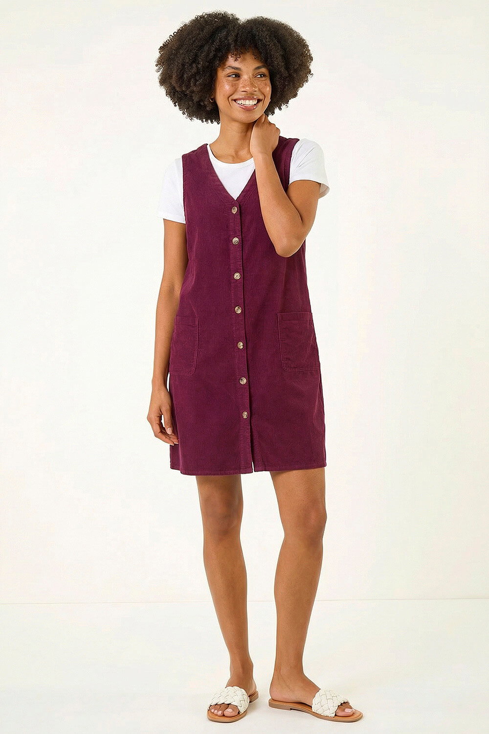 Port Cotton V-Neck Button Pocket Dress, Image 3 of 5