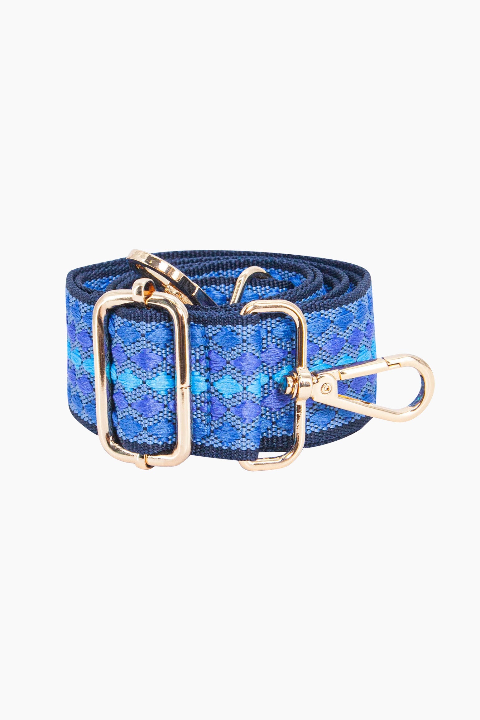 Blue Spotted Woven Wide Bag Strap, Image 3 of 4