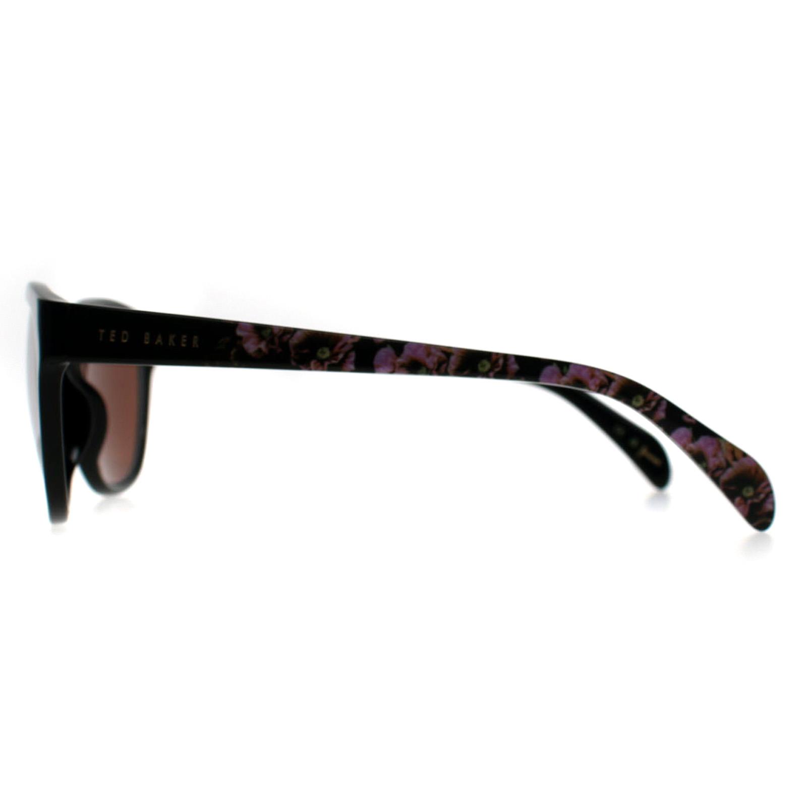 Black Cat Eye Gloss Black Flowers Brown TB1605 Amie, Image 3 of 3