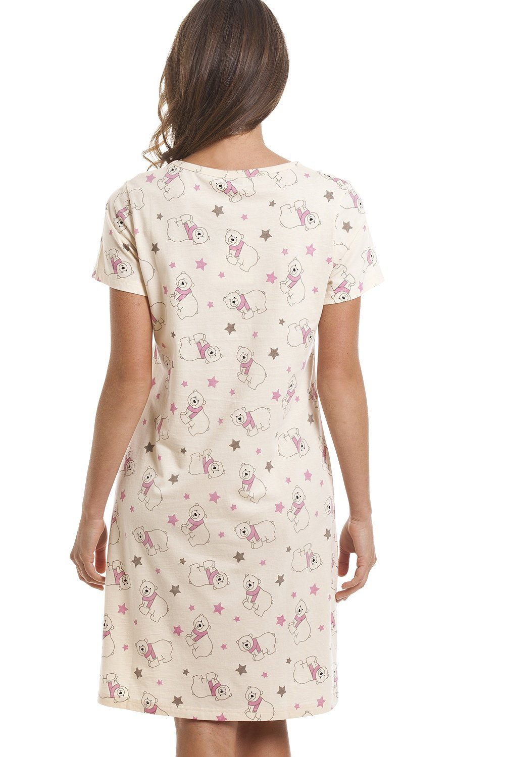 Ivory Polar Bear Print Cotton Nightshirt, Image 2 of 5