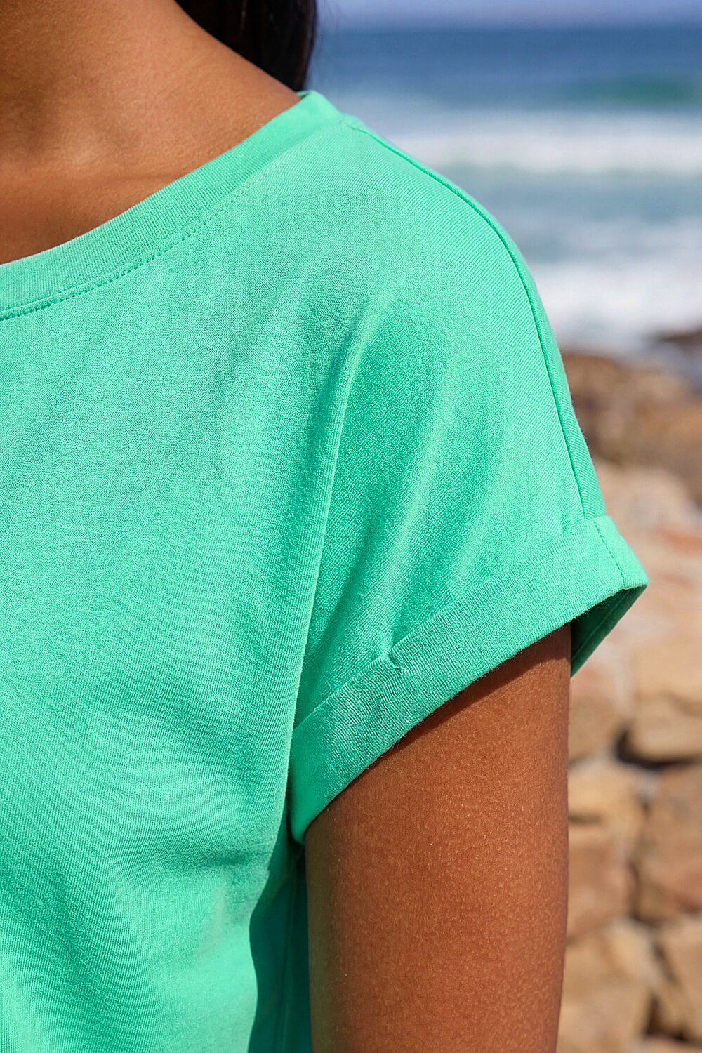 Aqua Stretch Cotton Jersey T-Shirt, Image 5 of 4