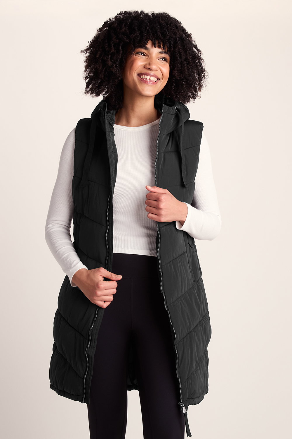 Black Ranskill Long Insulated Gilet, Image 1 of 6
