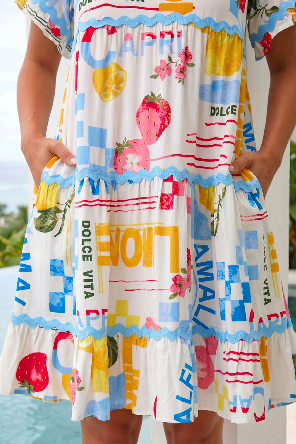 Ivory Petite Ric Rac Capri Dress, Image 5 of 4
