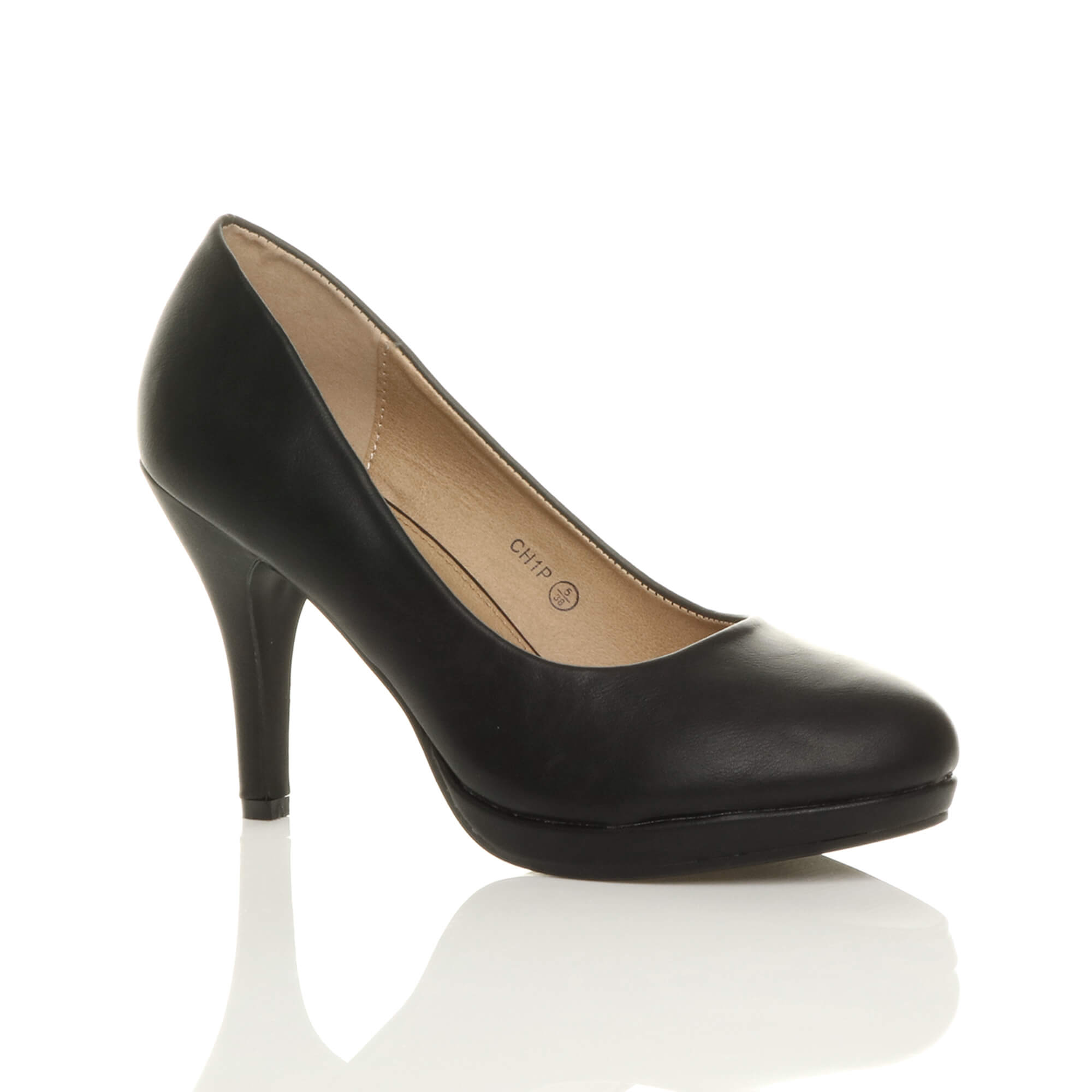 Black High Heel Court Shoes