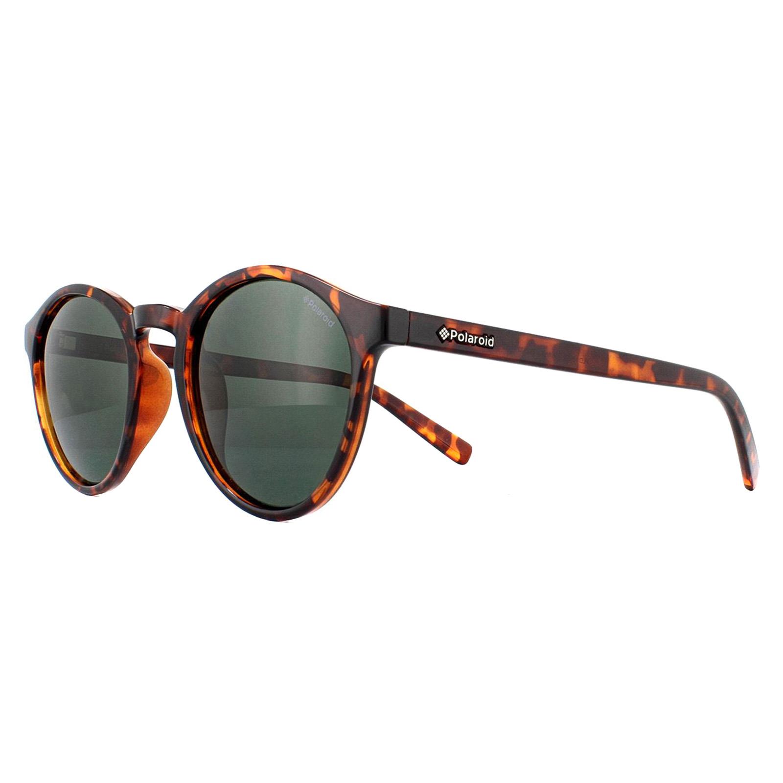 Round Havana Green Polarized Sunglasses, Image 2 of 4