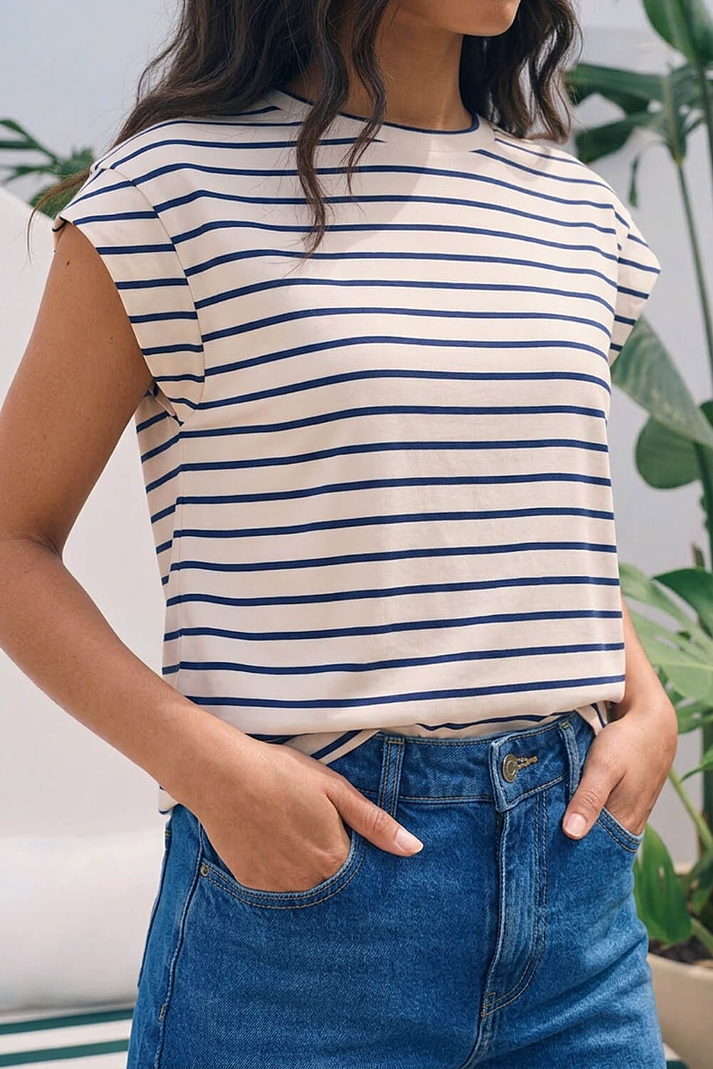 Ivory Soft Touch Stripe Stretch Top, Image 5 of 4