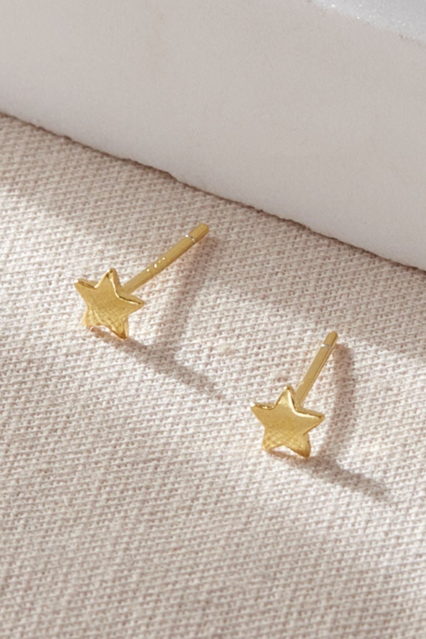 Gold Mia Gioielli Gold Sterling Silver Minimalist Star Studs, Image 2 of 2