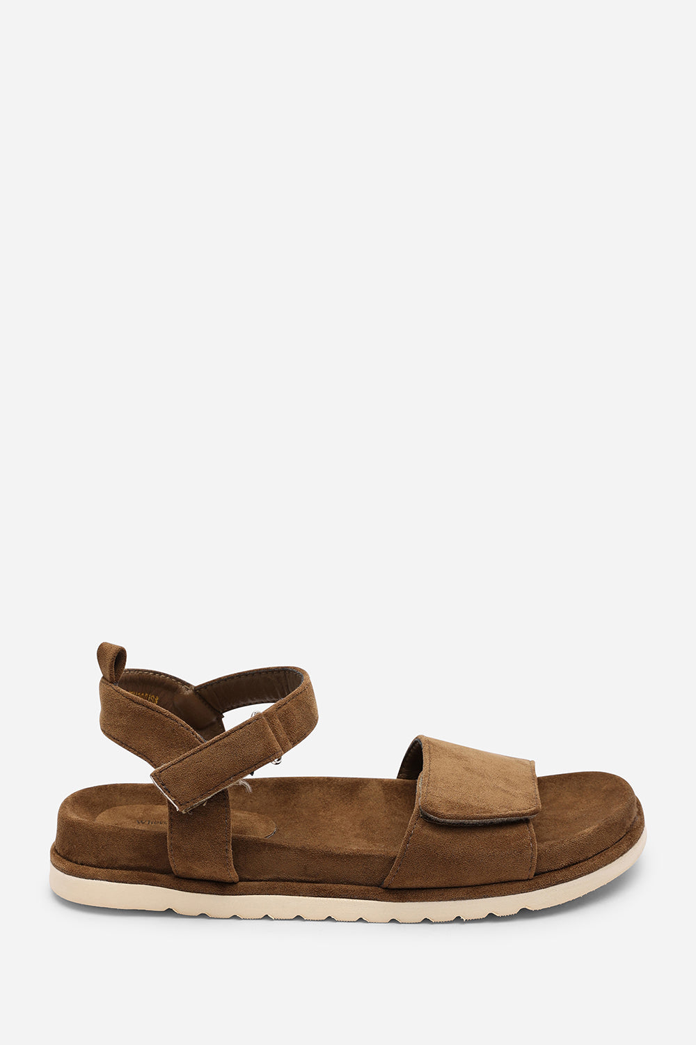 Khaki Where's That From Khaki Corfu Velcro Double Strap Footbed Sandals, Image 2 of 6