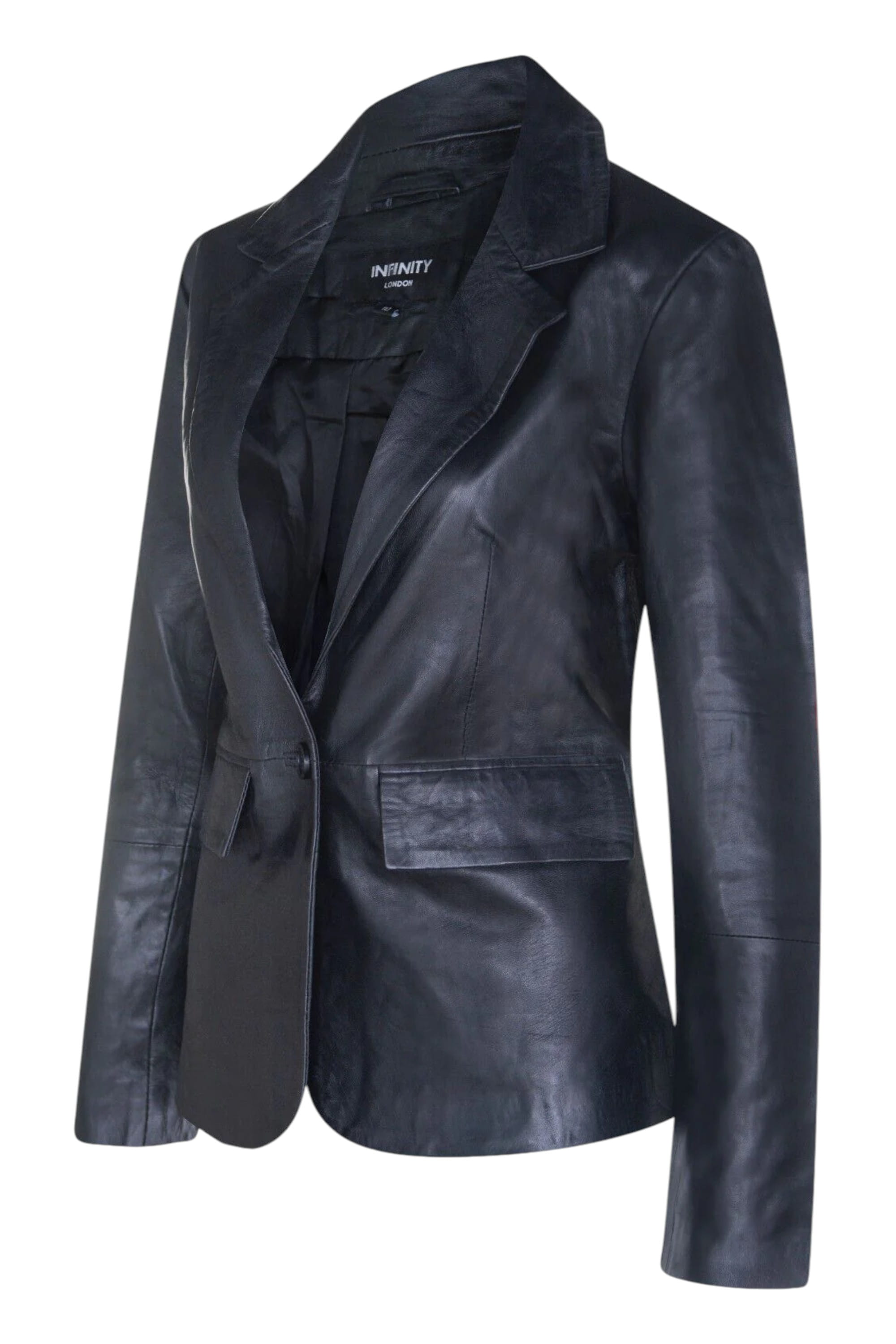 Black Soft Leather Blazer Jacket-Apeldoorn, Image 3 of 5