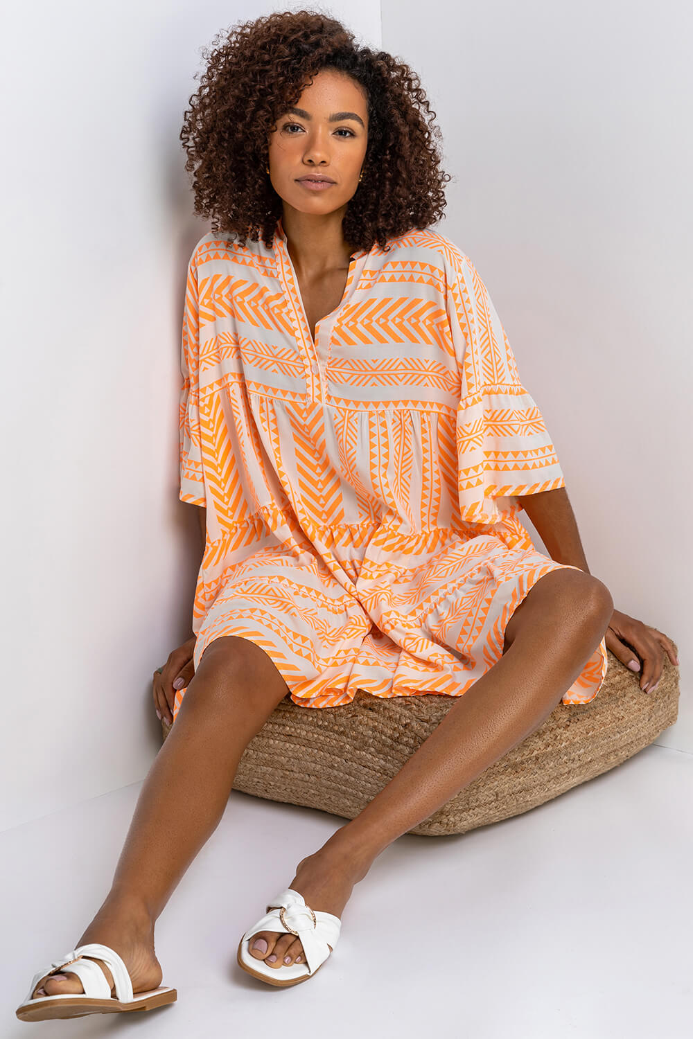 aztec beach dress Seychelles Dress-Kaftan / Slate Aztec S / Slate Aztec