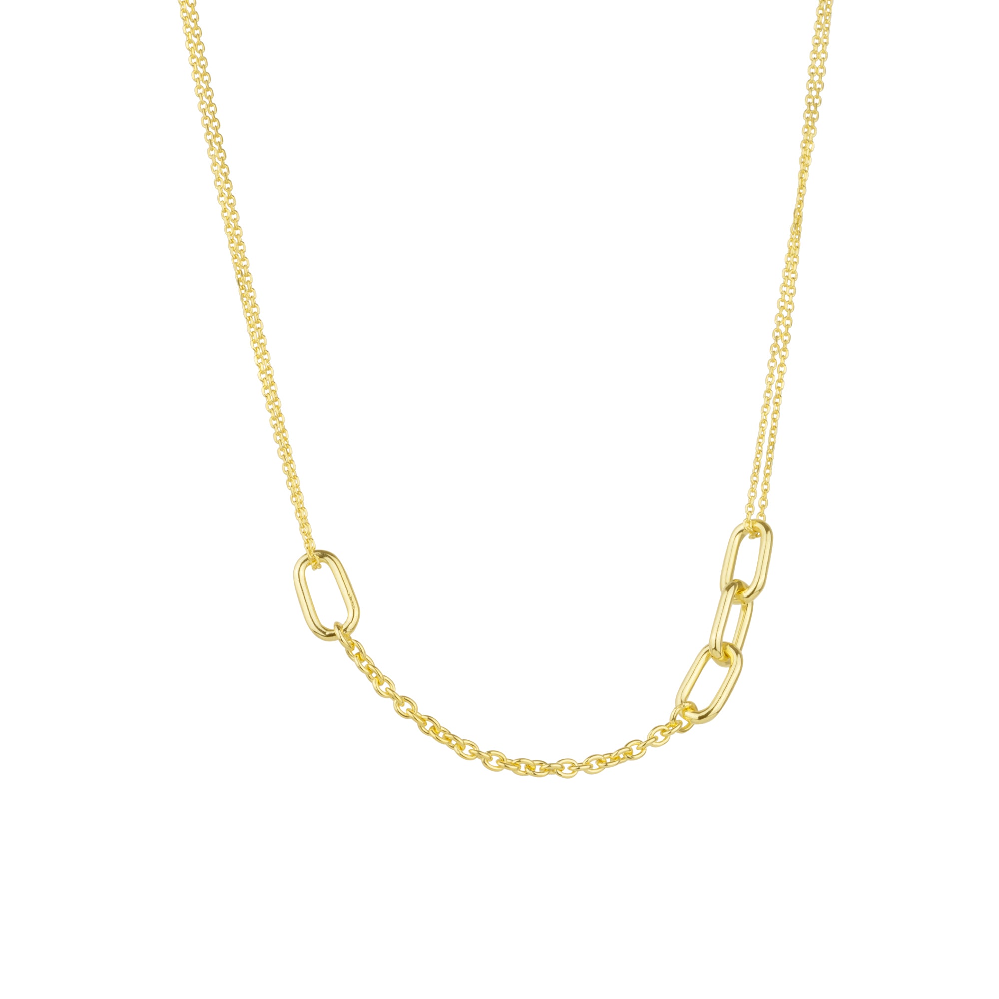Gold Spero Gold Sterling Silver Chain and Link Necklace, Image 1 of 1