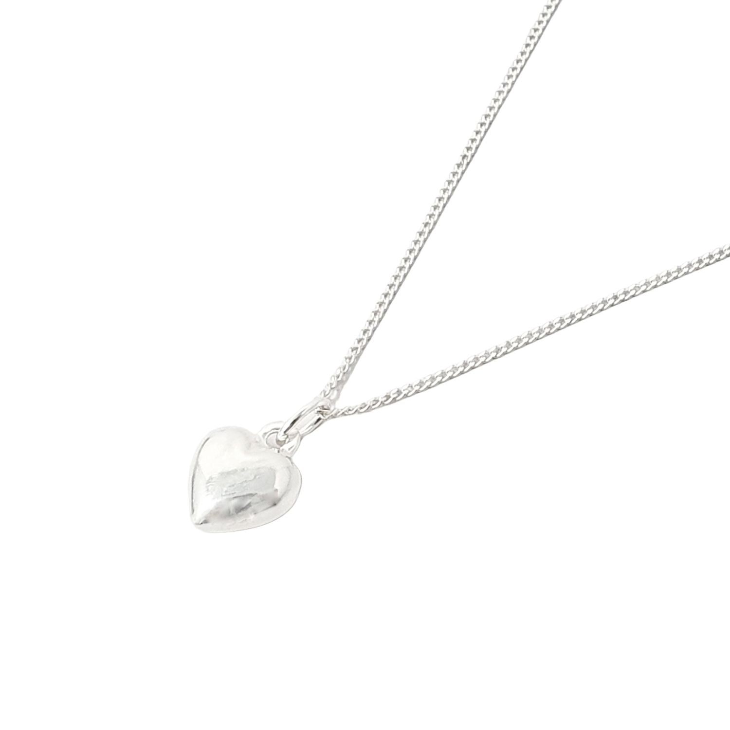 Silver Minimalist Puffed Heart Sterling Silver Necklace, Image 1 of 1