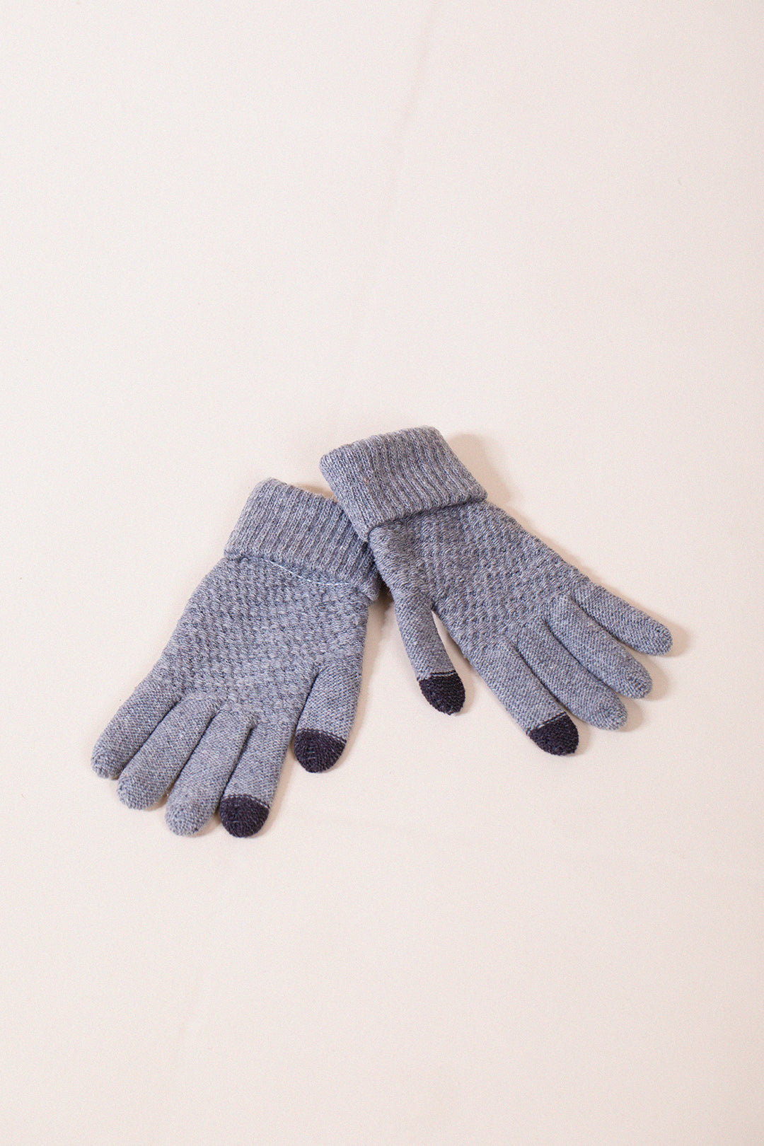 Grey SVNX Grey Knitted Gloves - Touch Screen, Image 3 of 4