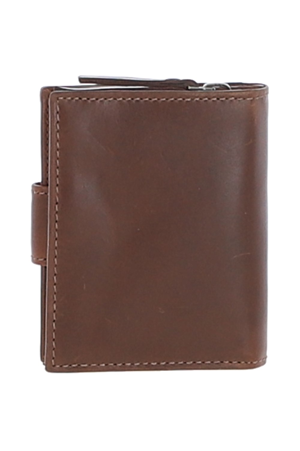 Brown Real Leather Purse with Turnlock & Zip Pocket, Image 3 of 3