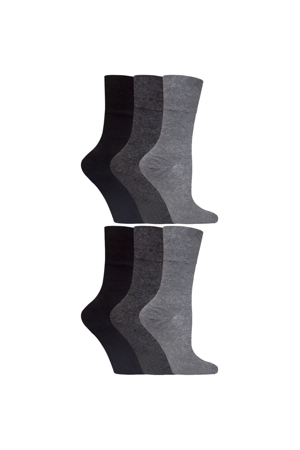Grey 6 Pairs Diabetic Socks, Image 1 of 5